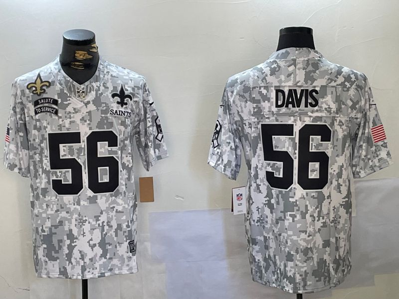 Men New Orleans Saints #56 Davis Nike Arctic Camo 2024 Salute to Service Limited NFL Jersey style 4->new orleans saints->NFL Jersey